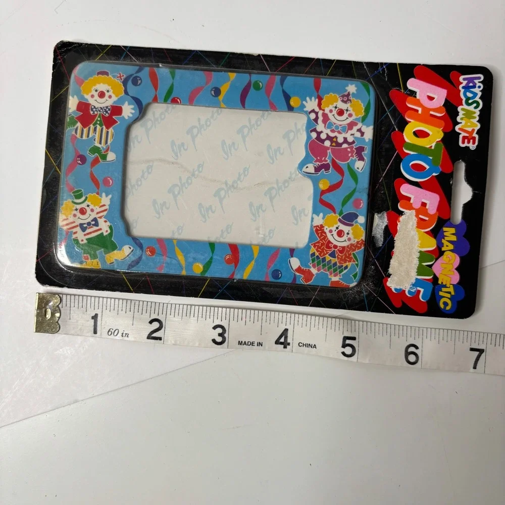 VTG 90s Magnetic Clown Picture Frame NIP SEE Colorful Kidcore Kitschy Gift Retro